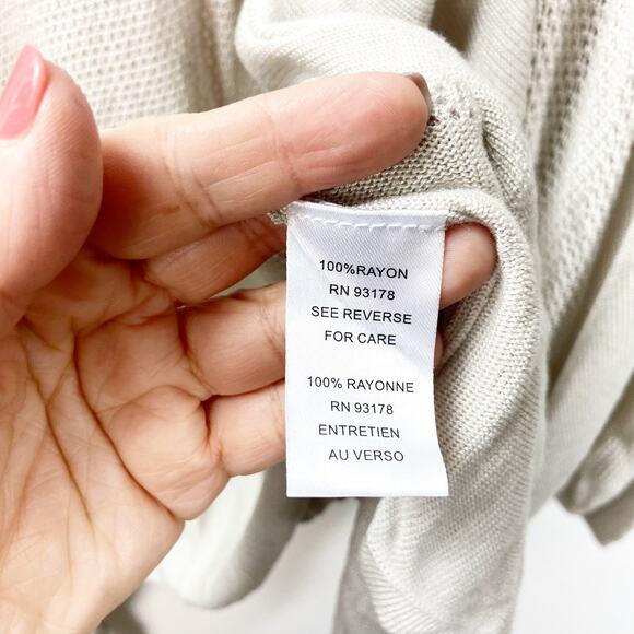 Tahari Medium Womens Beige Knit Waterfall Open-front Cardigan - Picture 3 of 6